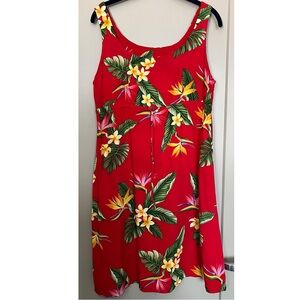 💙Red Hawaiian Bird of Paradise Dress